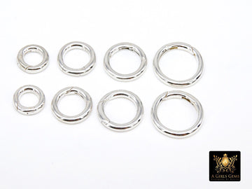 925 Sterling Silver Round Push Clasp, 10 mm 12 mm 14 mm 16 mm Silver Round Shaped Clip Findings